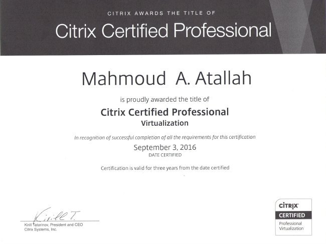 Chứng chỉ CCP-V - Citrix Certified Professional – Virtualization