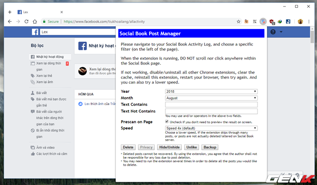 Những cách giúp xóa nhanh và triệt để tất cả hình ảnh và status đã đăng trên Facebook mà không sợ mất tài khoản - Ảnh 4. Những cách giúp xóa nhanh và triệt để tất cả hình ảnh và status đã đăng trên Facebook mà không sợ mất tài khoản - Ảnh 4.