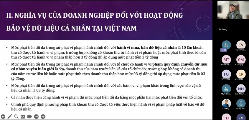 Mức phạt tiền tối đa trong xử phạt vi phạm hành chính về dữ liệu cá nhân đối với tổ chức là từ tối thiểu 3 tỷ đồng cho đến 5% doanh thu của năm liền trước