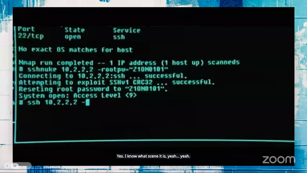 Phim The Matrix Reloaded đã sử dụng các công cụ hack thực tế