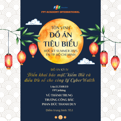 Đồ án tiêu biểu học kỳ Summer 2025: Triển khai bảo mật, kiểm thử và điều tra số cho công ty CyberWatch