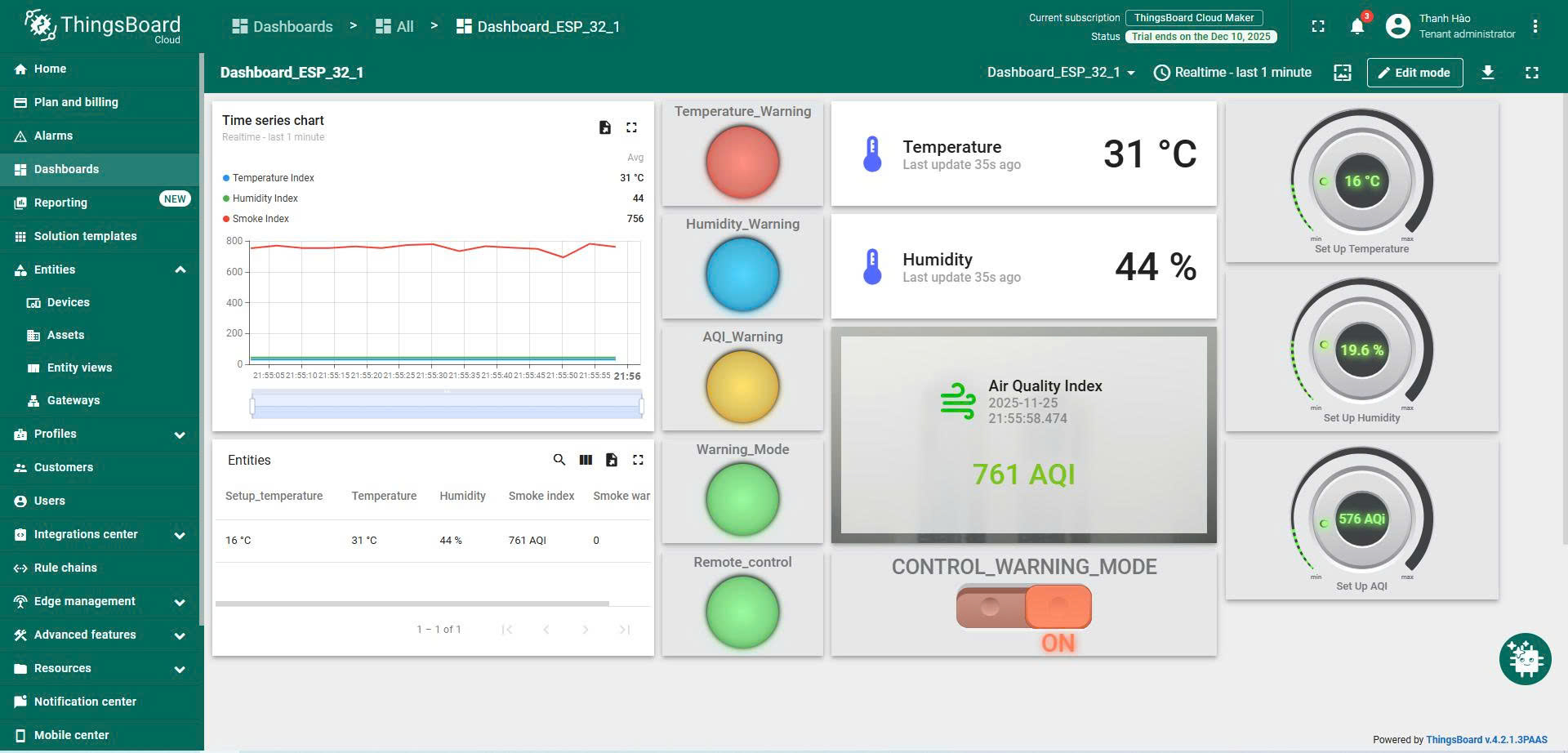 Verilog – Hệ thống Giám sát Nhiệt độ – Độ ẩm – Khí Gas qua FPGA & ESP32 IoT